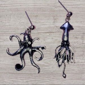 3/$25 Mismatched Squid and Octopus earrings